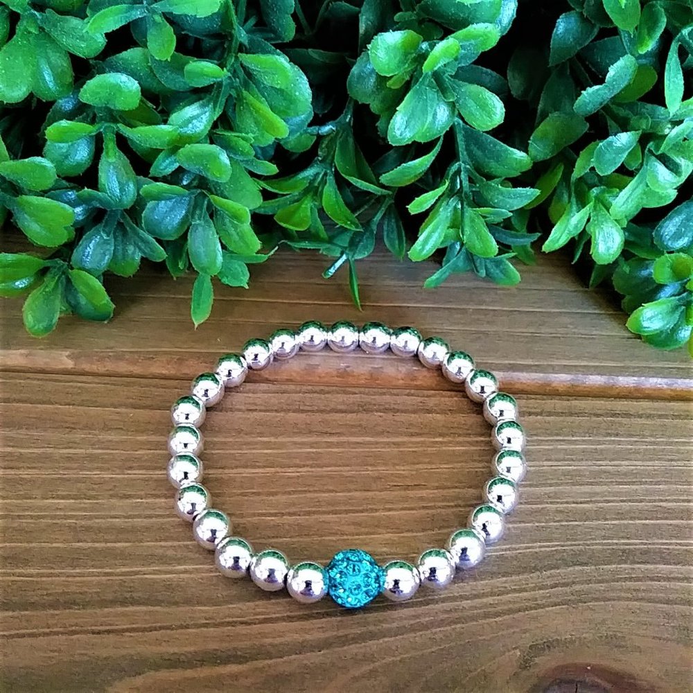 New Silver Hematite and Crystal Bracelet - Picture 7 of 9